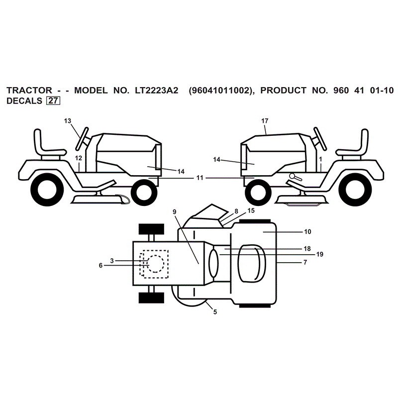 Jonsered LT2223 (01-2010) Parts Diagram, Page 1