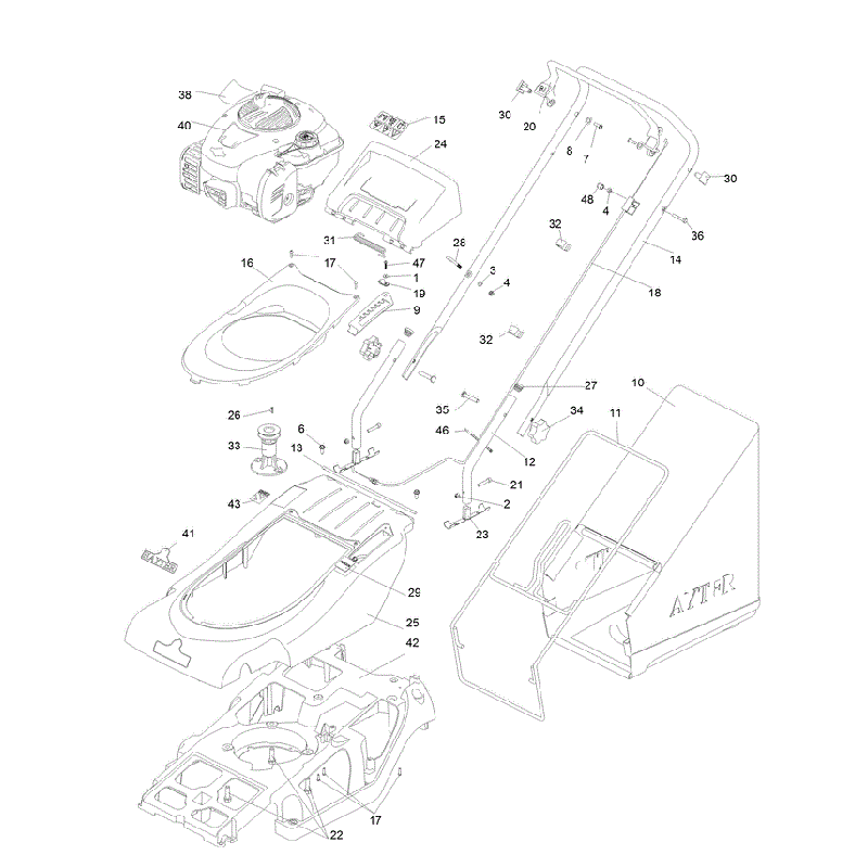 Hayter Spirit 41 Push Rear Roller Lawnmower (617) (617J316000001-AND UP) Parts Diagram, Lower Deck