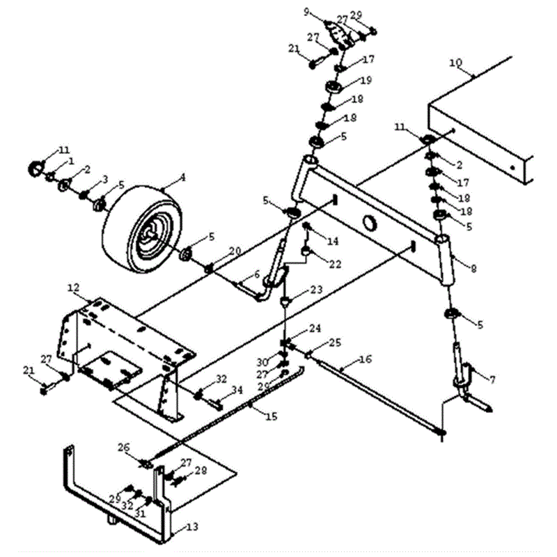 Countax K Series Lawn Tractor 1995 (1995) Parts Diagram, Front Axle