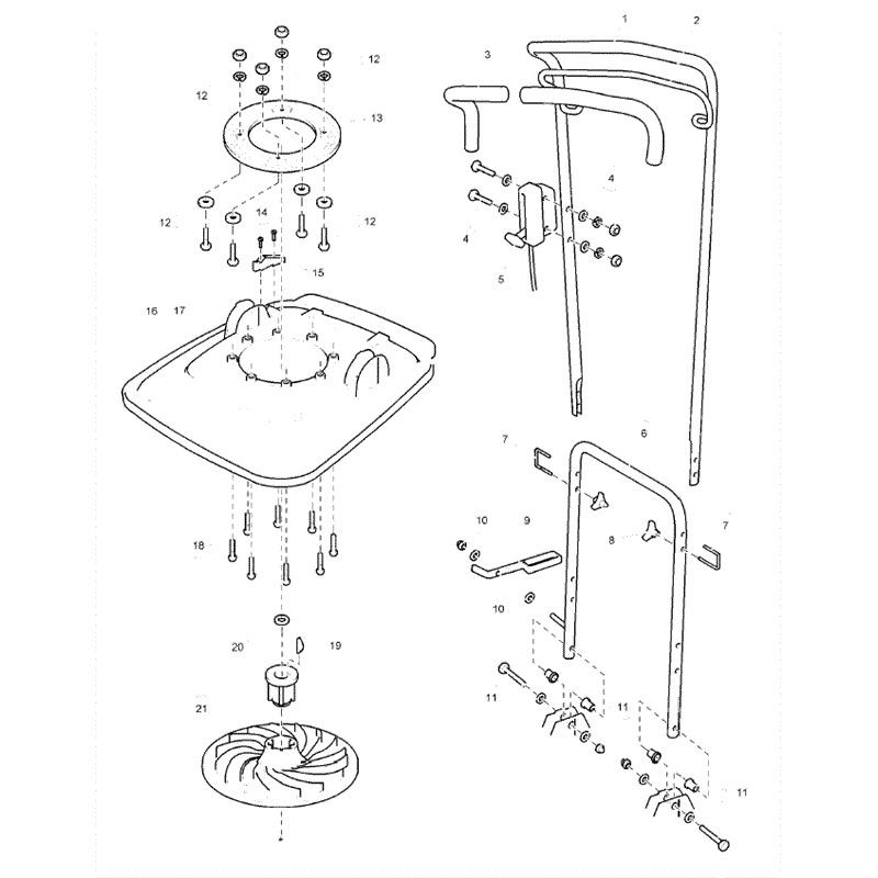 Hayter 450 Hover Lawnmower (290341 - A341 4.5HP 20 Inch) Parts Diagram, Mainframe
