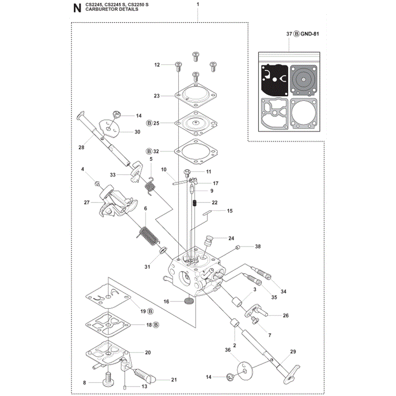 Jonsered 2245 (2009) Parts Diagram, Page 13