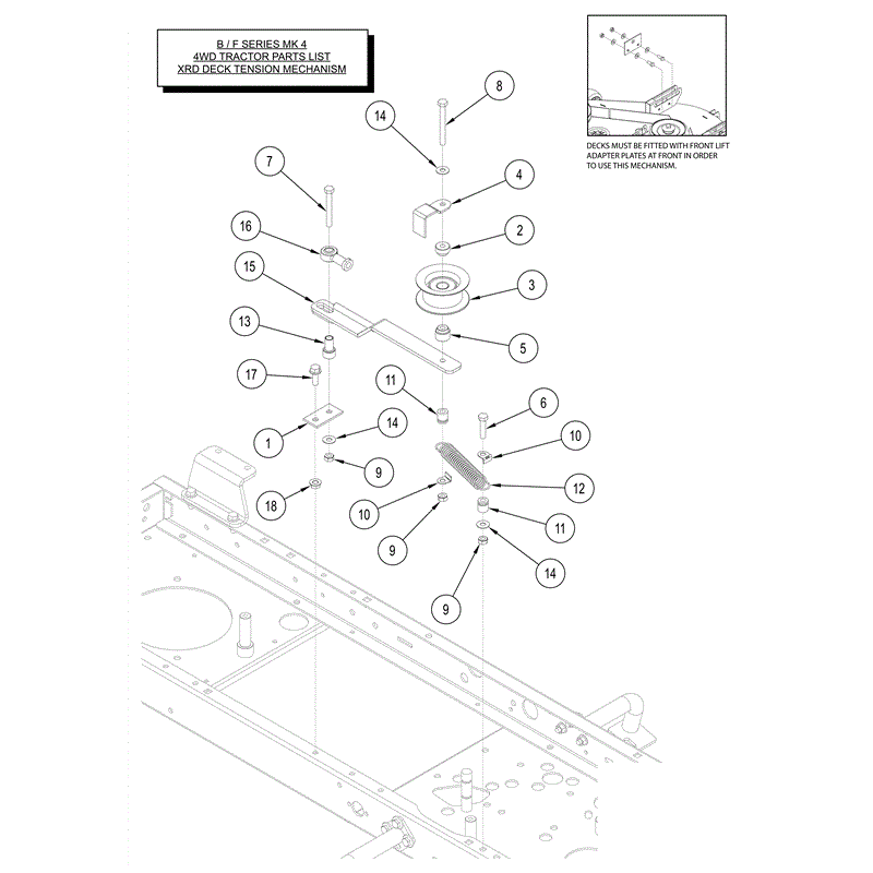 Westwood F Series 2014 Lawn Tractors (2014) Parts Diagram, XRD Deck Mechanism