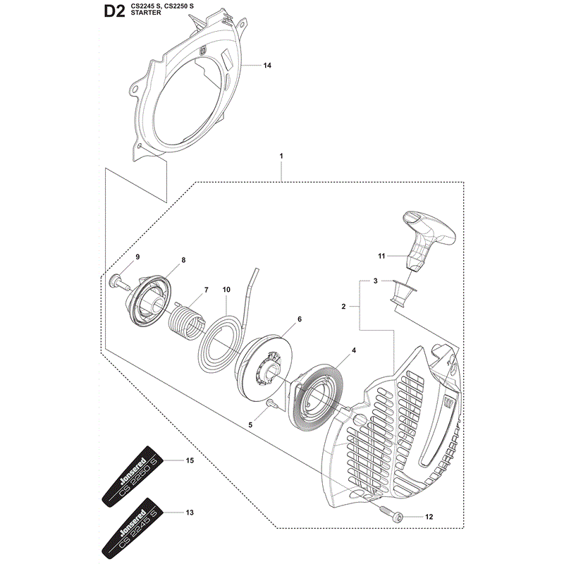 Jonsered 2245S (2009) Parts Diagram, Page 4