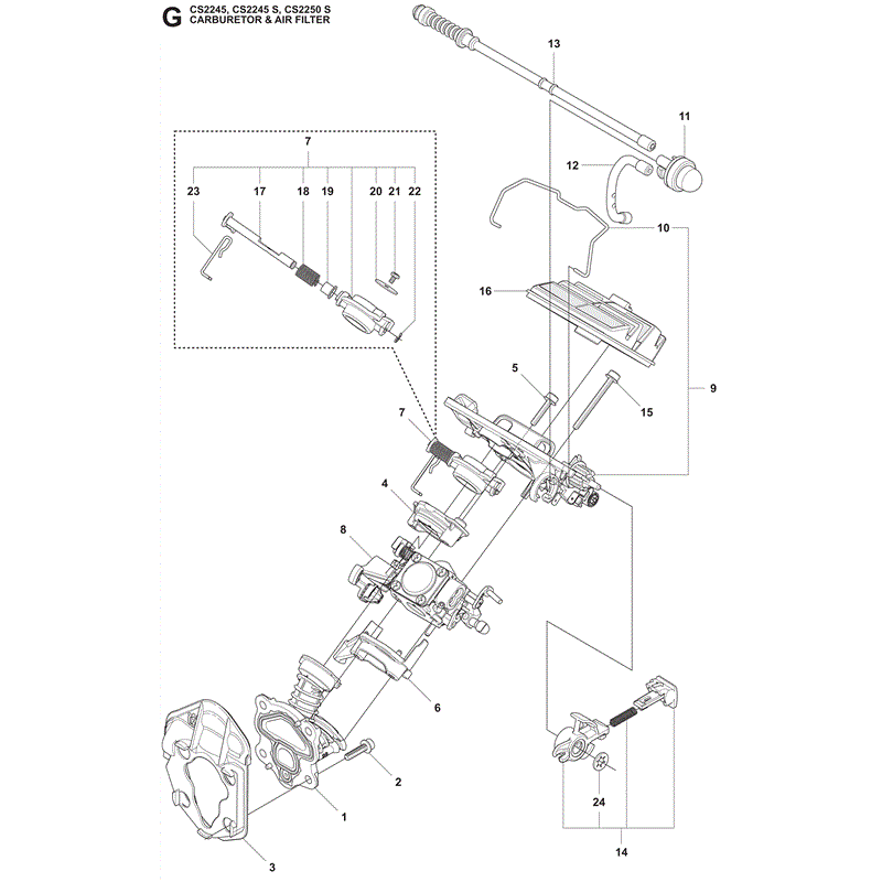 Jonsered 2245S (2009) Parts Diagram, Page 7