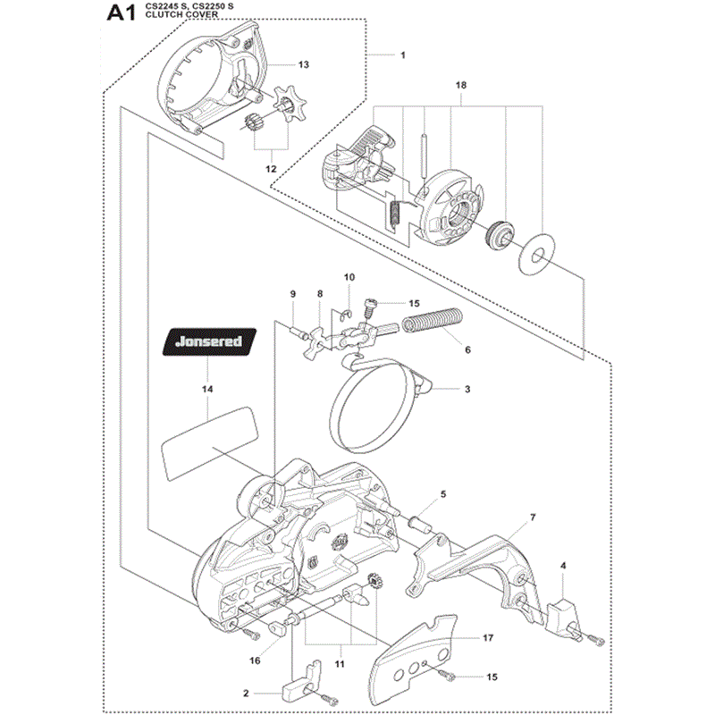 Jonsered 2250S (2009) Parts Diagram, Page 1