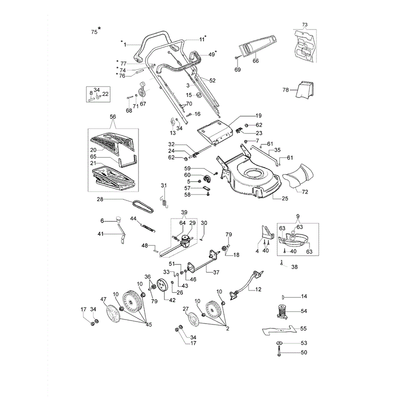 Efco LR 53 TBX Comfort B&S Lawnmower (LR 53 TBX Comfort) Parts Diagram, Page 1
