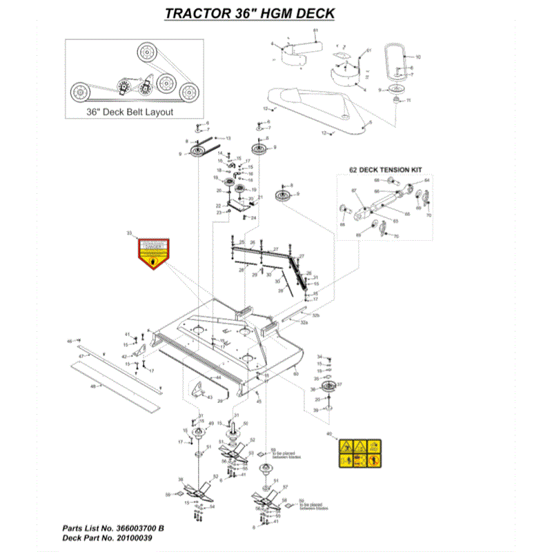 Westwood 36" High Grass Mulch Deck (HGM) From 10/2014 (From 10/2014) Parts Diagram, Page 1
