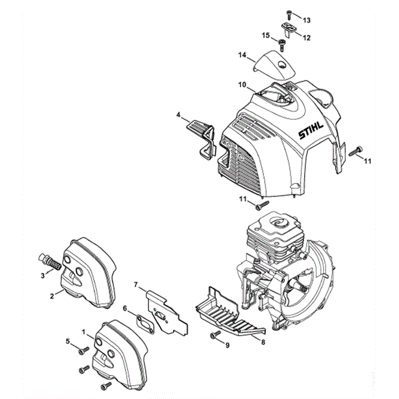 Stihl FS 260 Brushcutter (FS260C-E) Parts Diagram, Muffler. Shroud