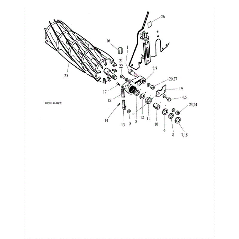 Hayter Ambassador Cylinder Lawnmower (390L-392L) Parts Diagram, Reel Assy
