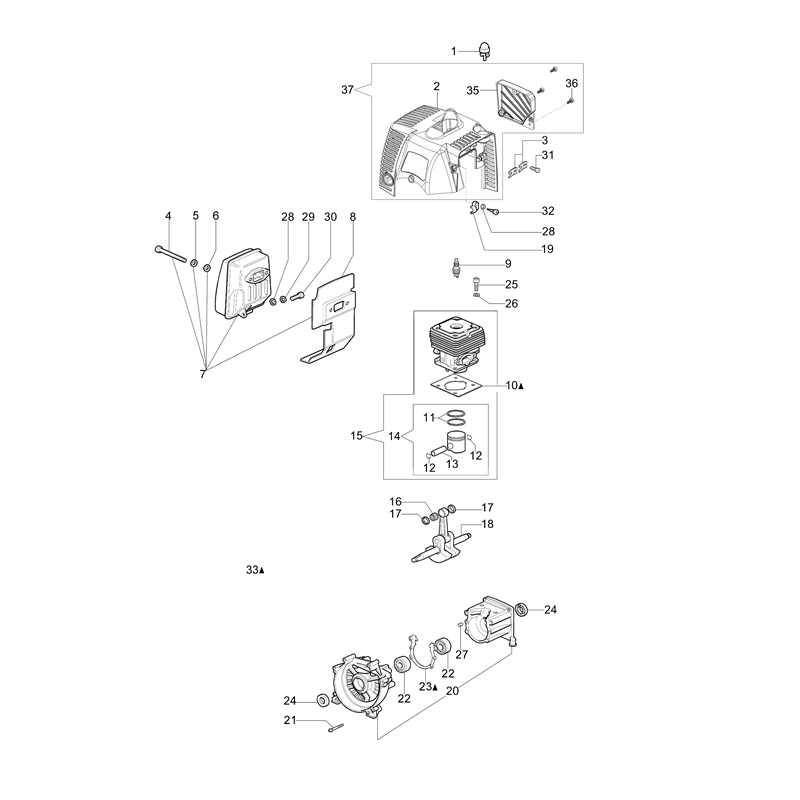 Oleo-Mac SPARTA 38 S (SPARTA 38 S) Parts Diagram, Engine
