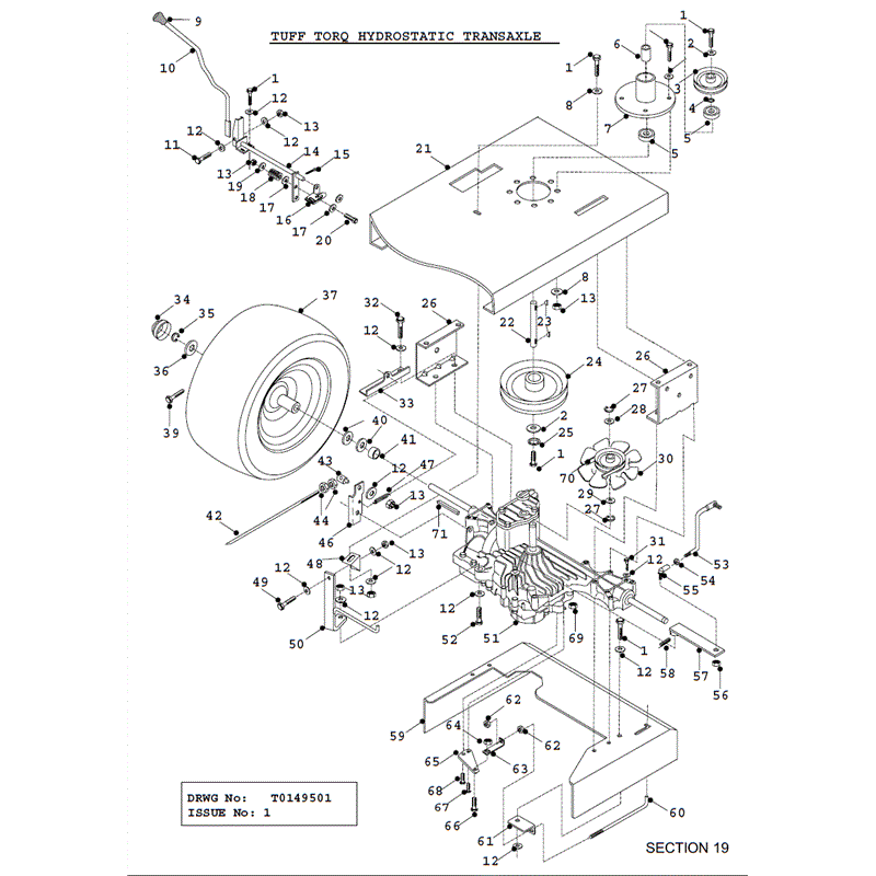 Countax K Series Lawn Tractor 1995 (1995) Parts Diagram, Turf Torq Hydrostatic
