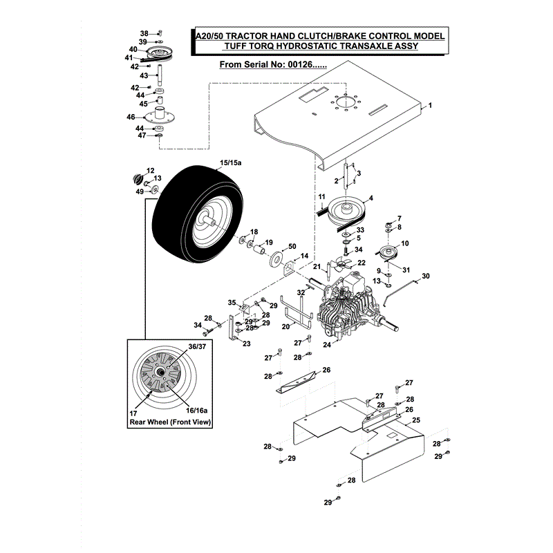 Countax A2050 - 2550 Lawn Tractor 2010 (2010) Parts Diagram, TUFF TORQ HYDRO AFTER SERIAL 00126