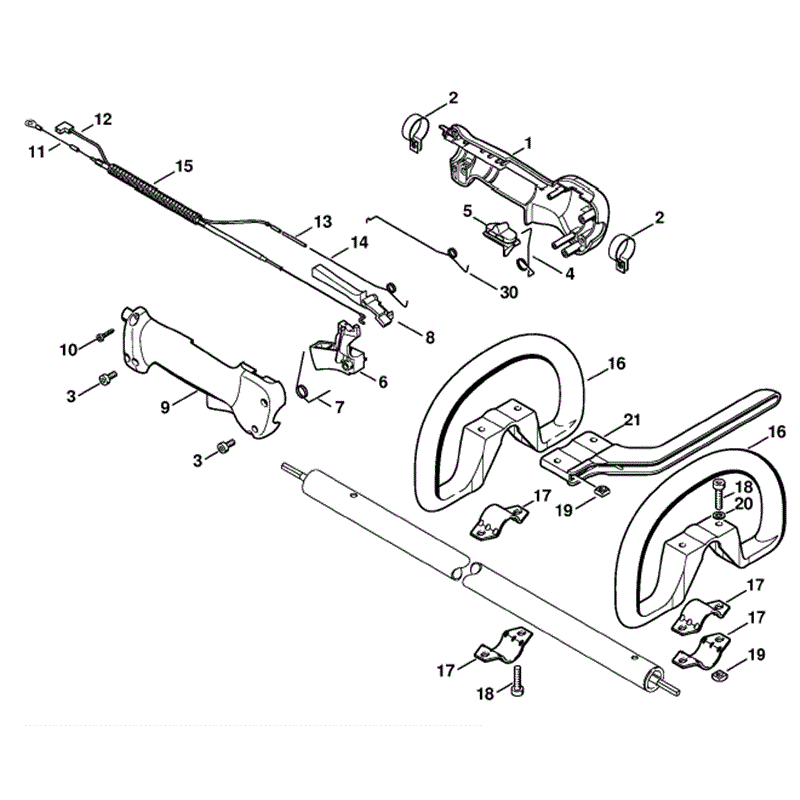 Stihl FS 85 Brushcutter (FS85T) Parts Diagram, Handle (24.2002)