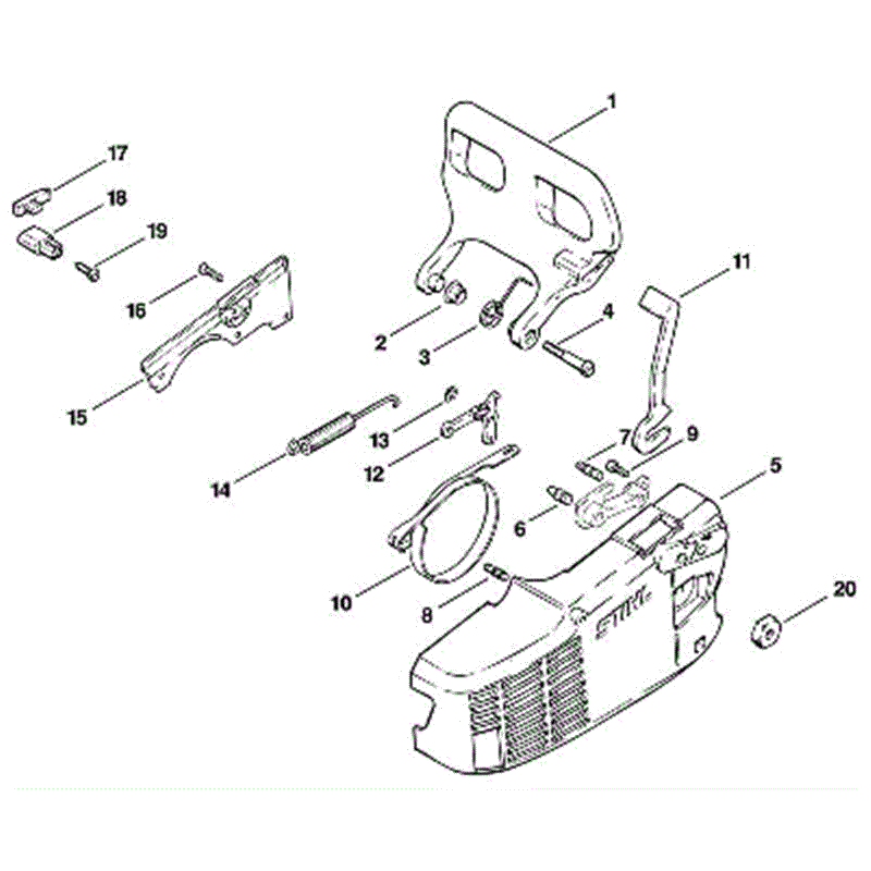 Stihl 009 Chainsaw (009) Parts Diagram, E-Chain brake