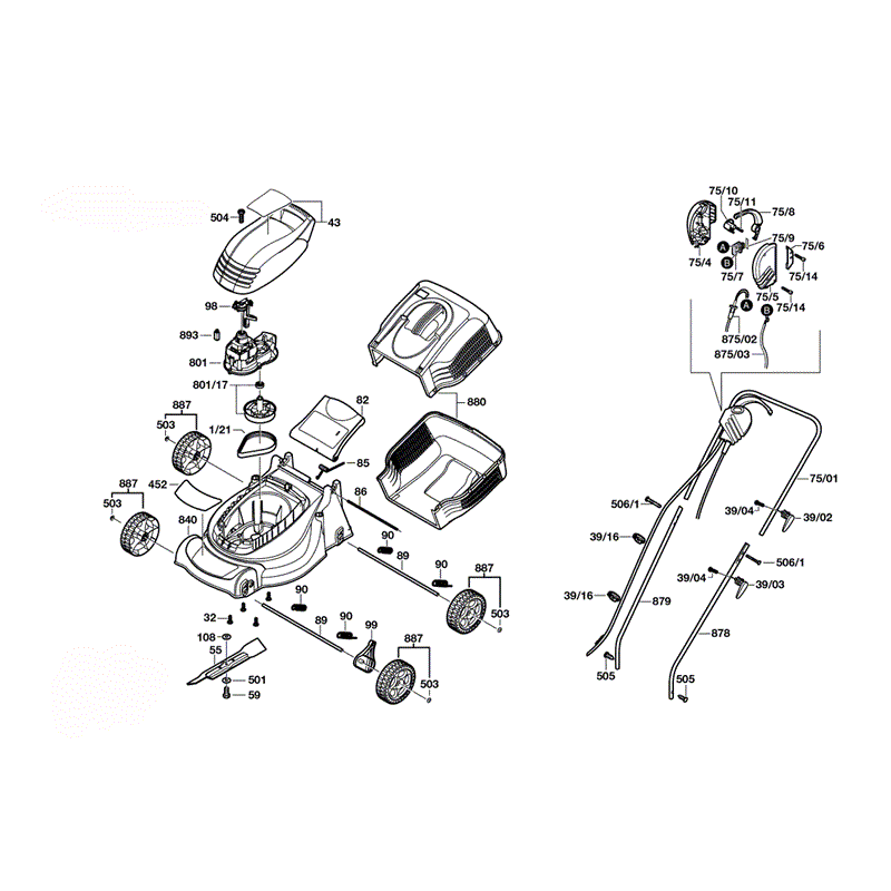 Bosch Rotak 320C (3600H85S70) Parts Diagram, Page 1