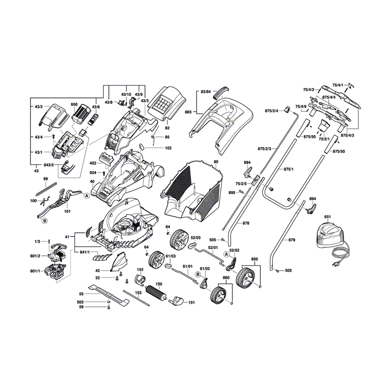 Bosch Rotak 34Li (3600H81670) Parts Diagram, Page 1