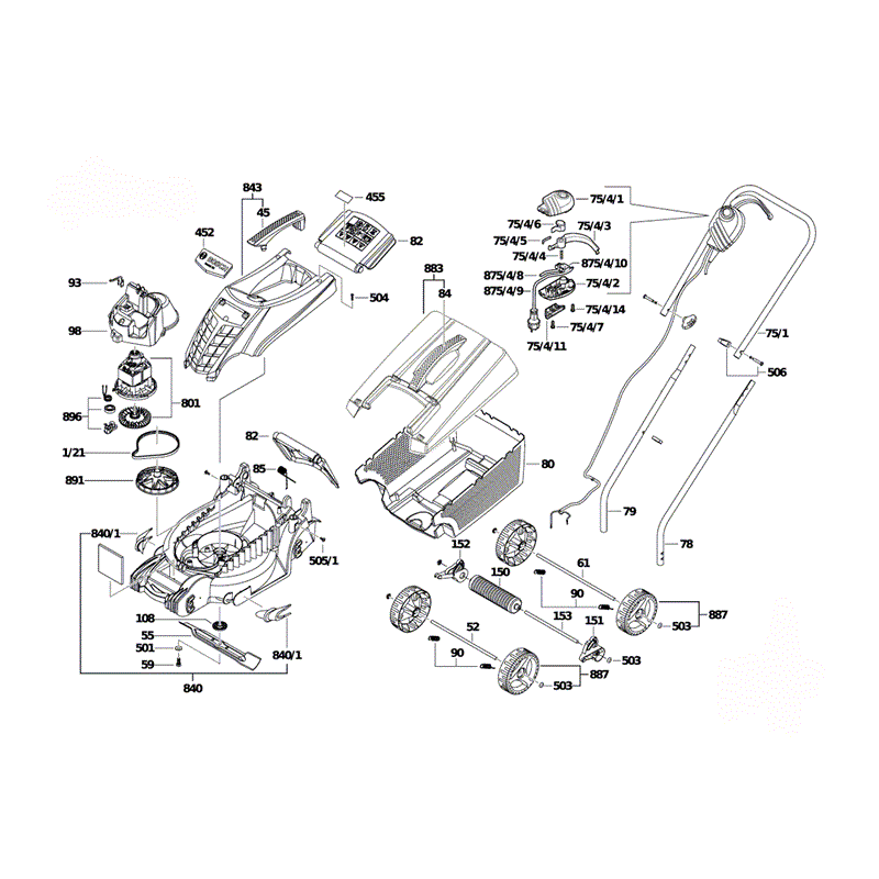 Bosch Rotak 32 (3600H85B70) Parts Diagram, Page 1