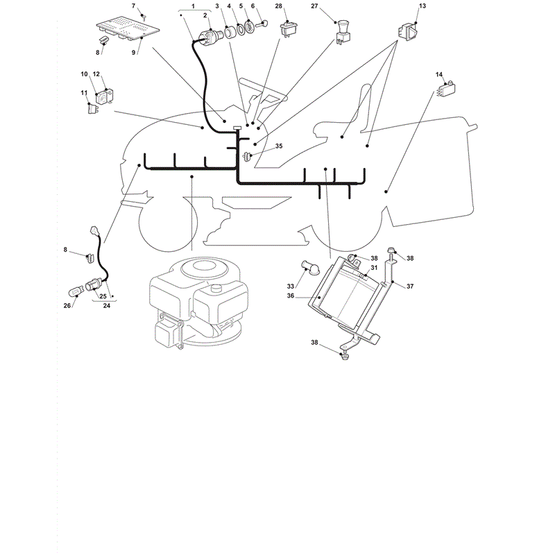 Castel / Twincut / Lawnking PG140 (2012) Parts Diagram, Electrical Parts