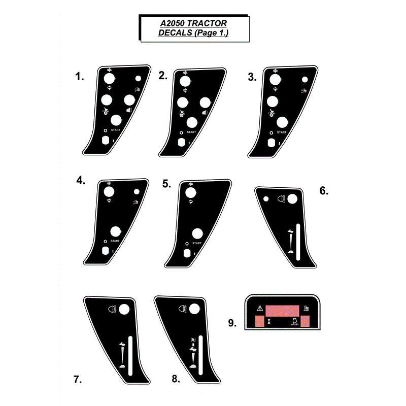 Countax A2050 - 2550 Lawn Tractor 2010 (2010) Parts Diagram, DECALS