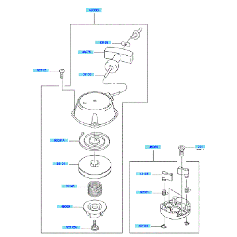 Kawasaki KHD600A (HB600B-AS50) Parts Diagram, Starter