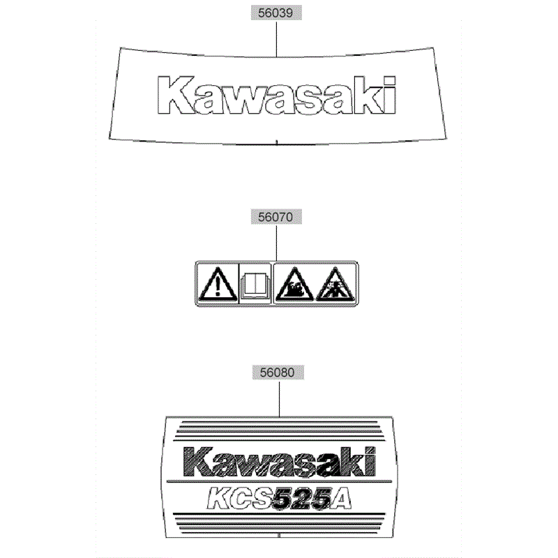 Kawasaki KCS525A (HK525B-AS50) Parts Diagram, Label