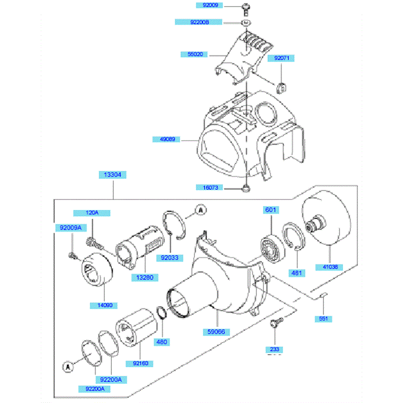 Kawasaki KBH34A (HA034F-BS50) Parts Diagram, Cooling Equipment