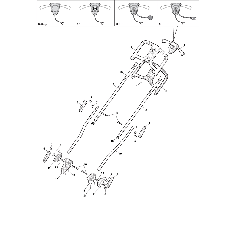 Mountfield PRINCESS 38Li  (2014) (2014) Parts Diagram, Handle, Upper Part