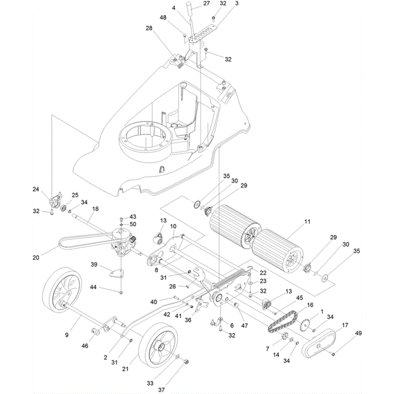 Hayter Harrier 41 (376) Autodrive VS ES B&S Lawnmower (376A 402000000 and up) Parts Diagram, Gearbox