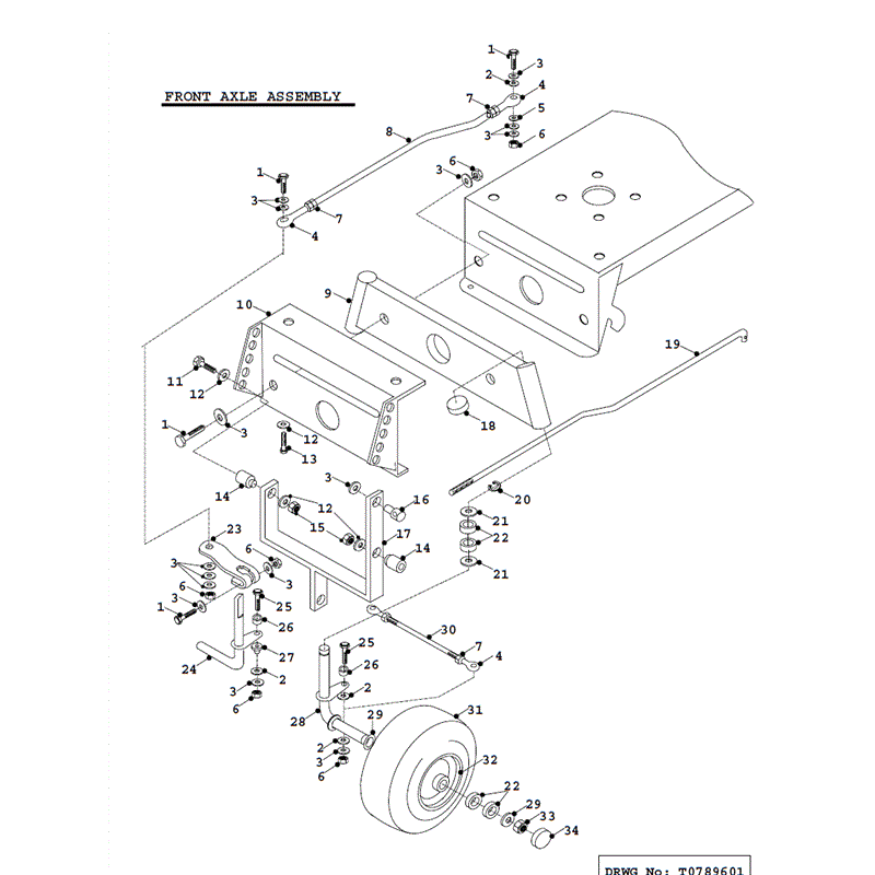 Countax K Series Lawn Tractor 1991-1992 (1991-1992) Parts Diagram, K18 Front Axle