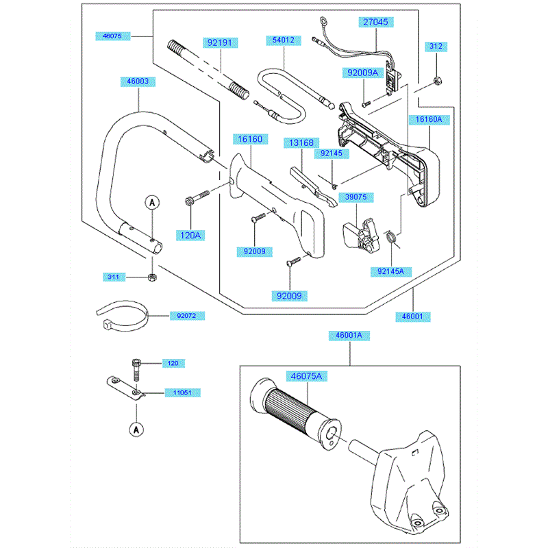 Kawasaki KHS750B (HB750B-AS51) Parts Diagram, Handle