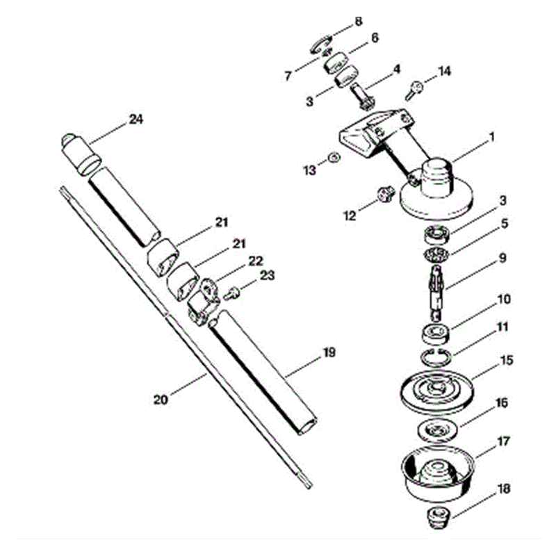 Stihl FS 76 Brushcutter (FS76) Parts Diagram, L-Gear head, Drive tube FS 76