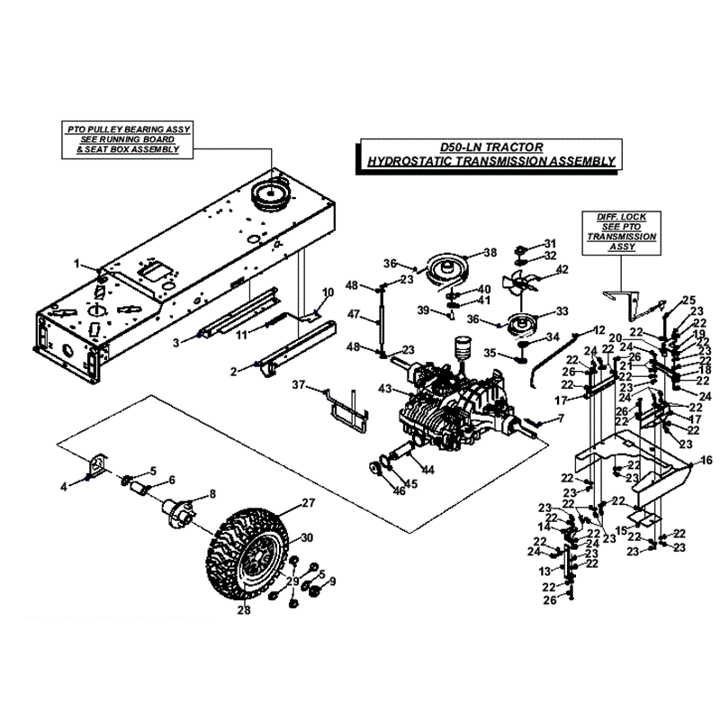 Countax D50LN  Lawn Tractor 2008 (2008) Parts Diagram, Hydrostatic Transmission Assembly