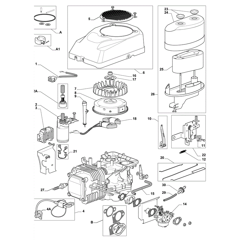 Castel / Twincut / Lawnking TRE0701 (2010) Parts Diagram, Page 1