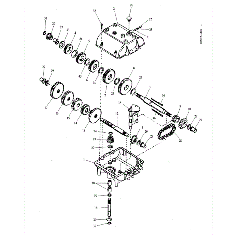 Hayter Condor (511N) Parts Diagram, Gearbox Assy