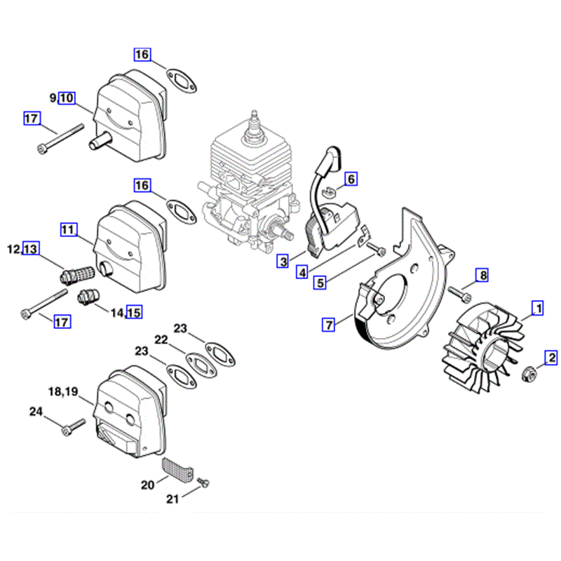 Stihl SH 85 Blow-Vac (SH85) Parts Diagram, Ignition System-Muffler