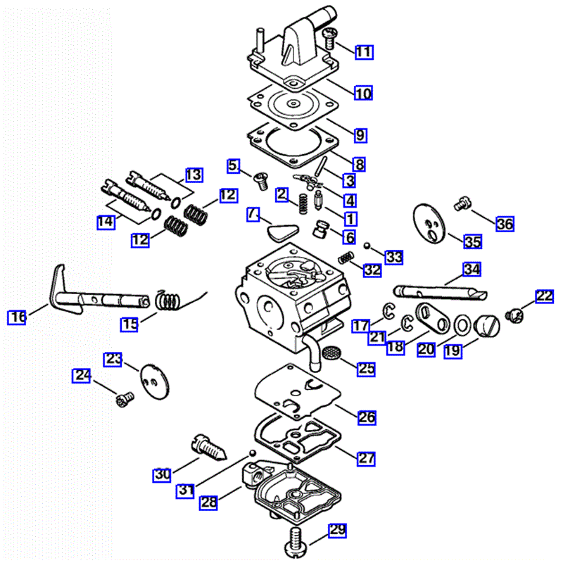 Stihl FS 450 Clearing Saw (FS450K) Parts Diagram, Carburetor C1Q-S33B