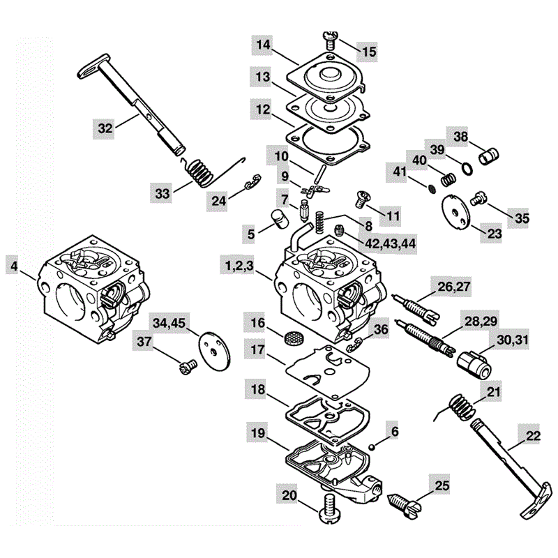 Stihl MS 210 Chainbsaw (MS210C) Parts Diagram, Carburetor C1Q-S89C S90B S120A S106A