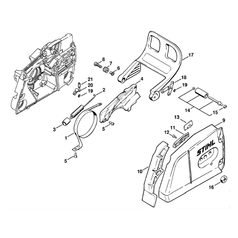 Stihl MS 880 Chainsaw (MS880) Parts Diagram, Chain brake