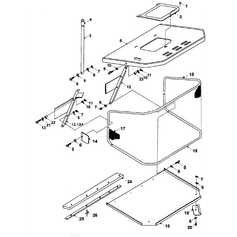 Hayter 15/38 (155N) Parts Diagram, Powered Grass Net '96-'97