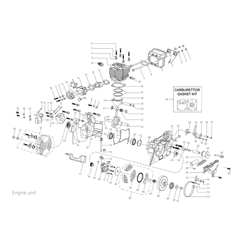Mitox CS64 24" Select Chainsaw (CS64 24" Select Chainsaw) Parts Diagram, ENGINE
