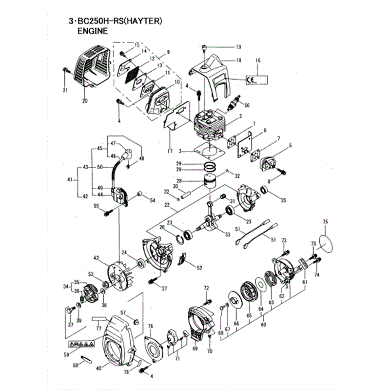 Hayter 462A Brushcutter (462A) Parts Diagram, Engine