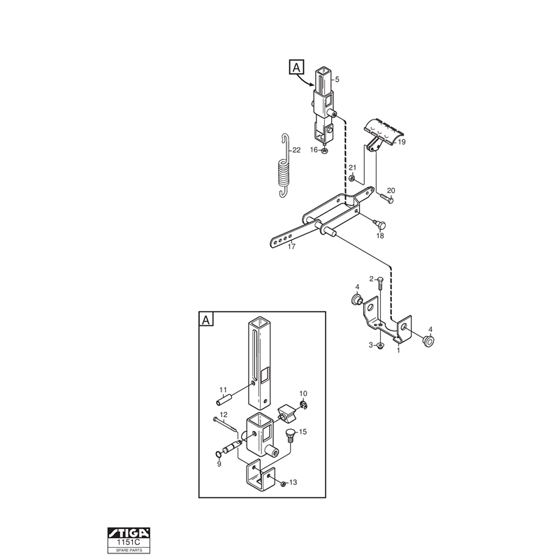 Stiga VILLA 12 (13-2725-15 [2014]) Parts Diagram, Pedal Lift_0