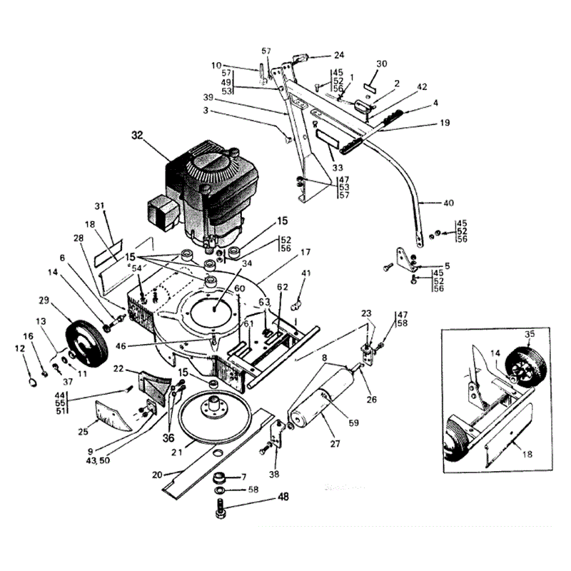 Hayter Hawk 60 Lawnmowers (060T001662-060T099999) Parts Diagram, Page 1