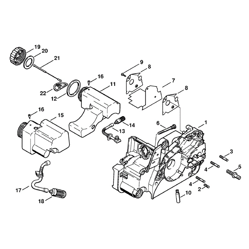 Stihl MS 170 Chainsaw (MS170Z) Parts Diagram, Engine Housing