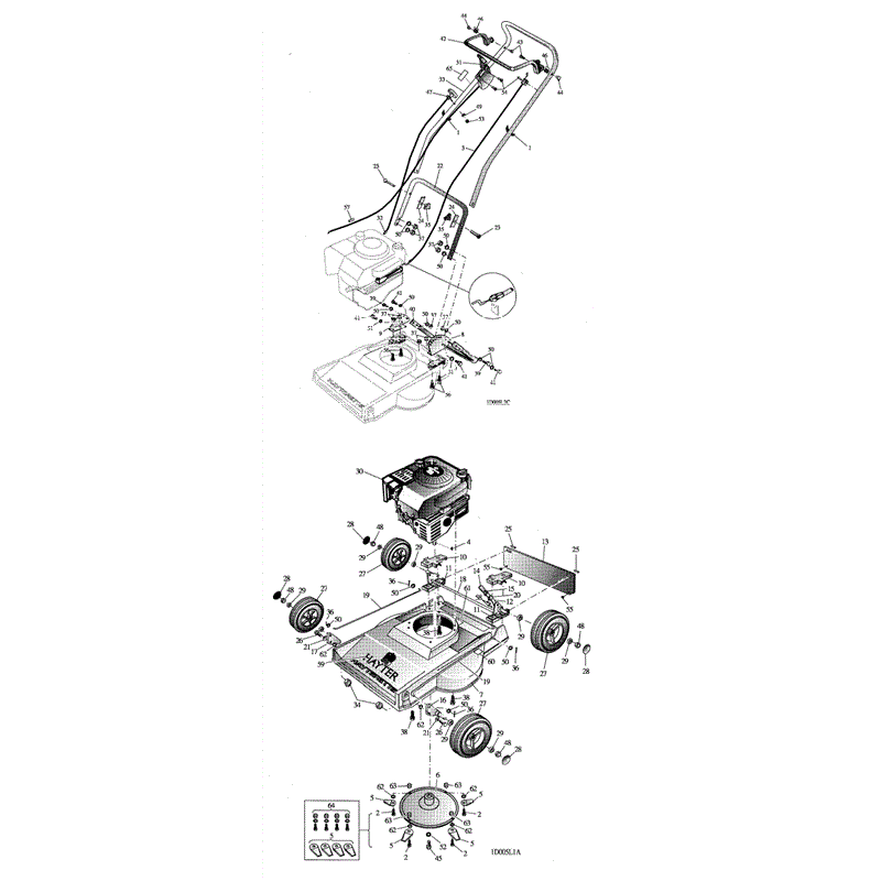 Hayterette Lawnmower (005L001001-005L099999) Parts Diagram, Page 1
