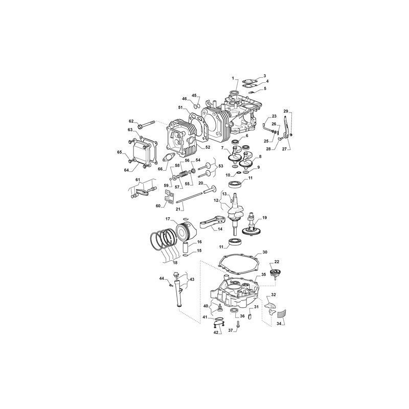 Mountfield 1538M Lawn Tractor (2T2520483-M16 [2016-2019]) Parts Diagram,  Piston, Crankshaft