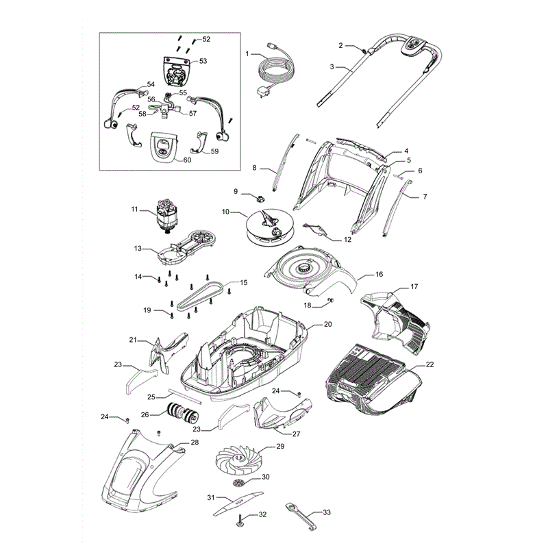Flymo Glide Master 360 (9669530-01 (2010)) Parts Diagram, Page 1