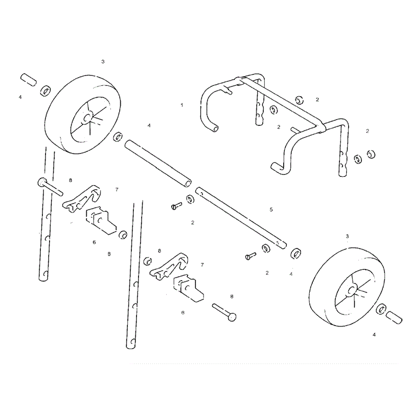 Hayter 446 Hover Lawnmower (183E290000001 onwards) Parts Diagram, Kit - Undercarriage (Transport Wheels)