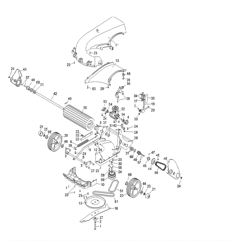 Hayter Spirit 41 Autodrive Rear Roller Lawnmower (619) (619J316000001AND UP) Parts Diagram, Lower Deck