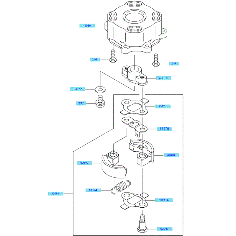 Kawasaki KHD600B (HB600B-AS51) Parts Diagram, Clutch